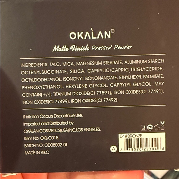 Okalan Matte Finish Pressed Powder - Tan - Picture 2 of 2